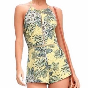 Yellow Tropical Halter Romper - BB Dakota - NWT!
